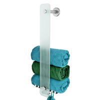 GLASHANDTUCHHALTER PIAZZA 2in1, aus Glas und Edelstahl - Weiß, Glas (18/60/10cm) - bremermann