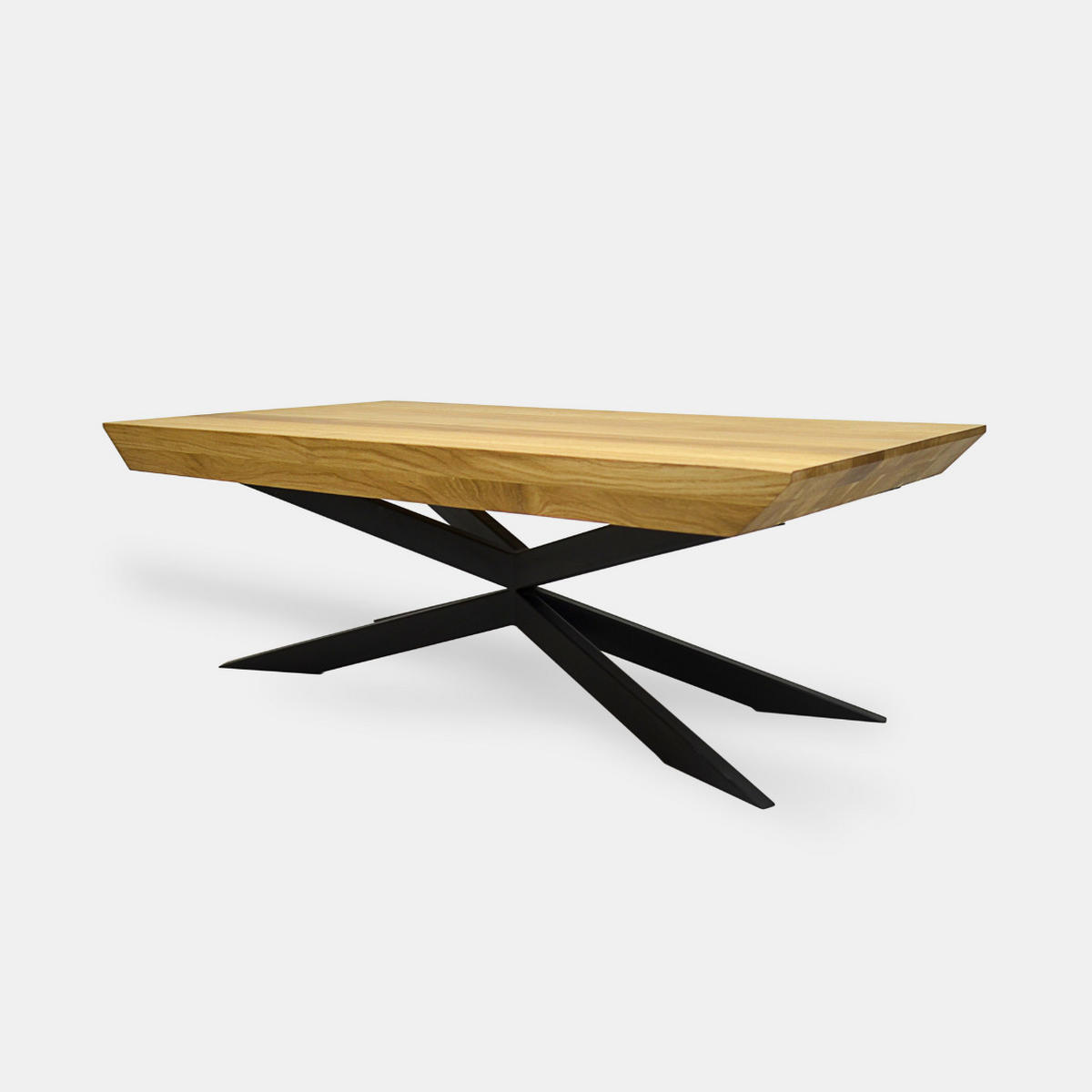 KAFFEETISCH aus Eiche mit Spinnenbeinen im Loft-Stil DEVON - Eichefarben, Holz (70/130/40cm) - Rawood Furniture