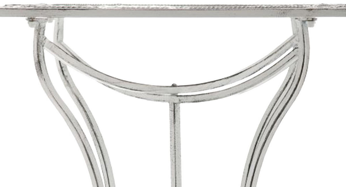 GARTENTISCH eckig 60/60/72 cm Metall Antik Weiß - Perlmutt, Metall (60/60/72cm) - CLP