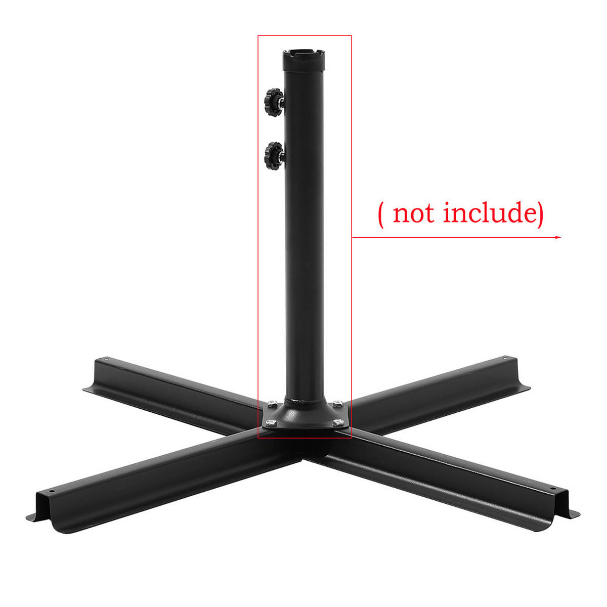 SONNENSCHIRM-KREUZSTÄNDER aus Edelstahl in Schwarz wetterfest standfest und robust 70 × 4,5 cm 2kg - Schwarz, Metall (70/70cm) - Livingandhome