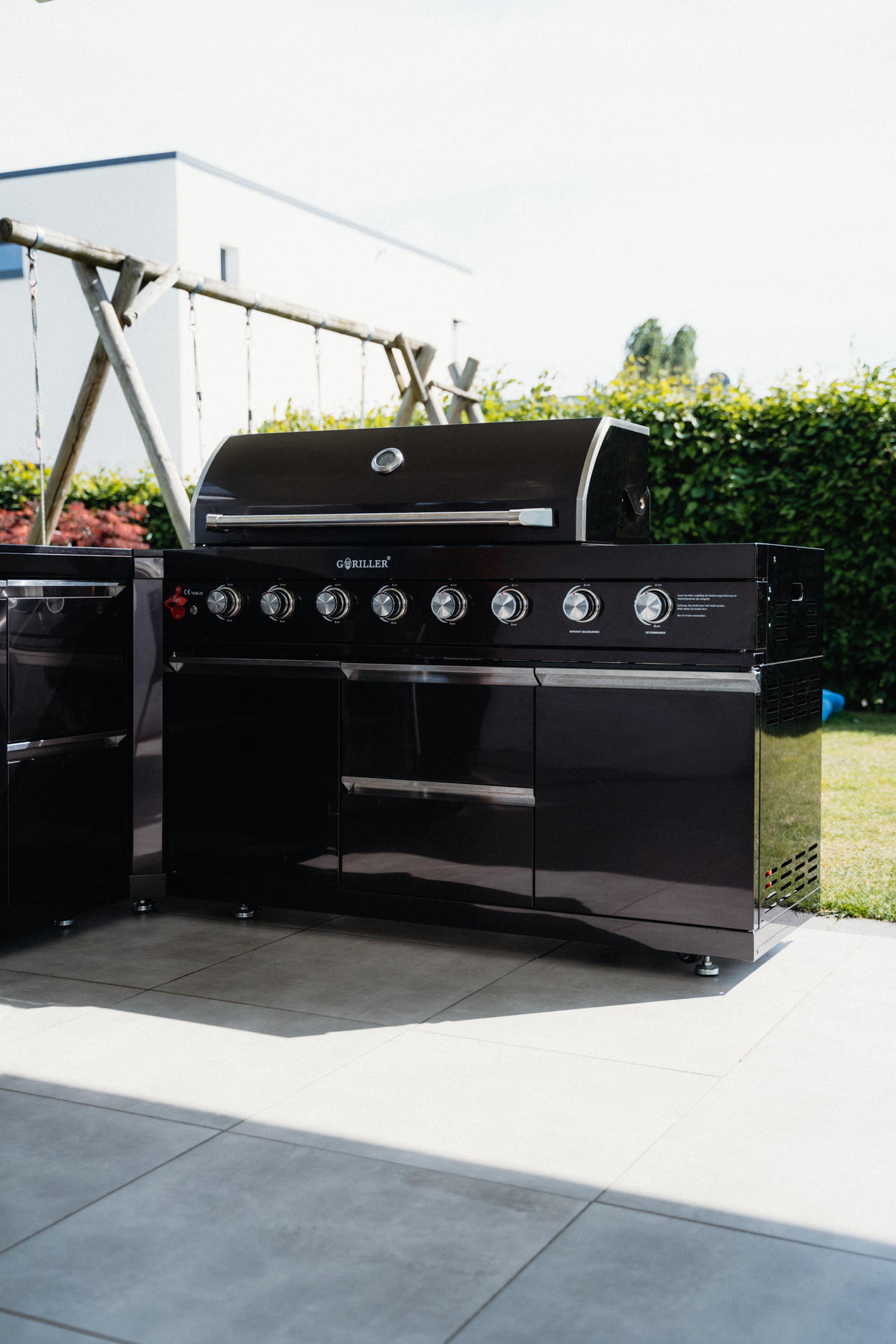 OUTDOORKÜCHE Fusion MAX 230/58/90cm - Schwarz Hochglanz, Metall (230/90/58cm) - Goriller