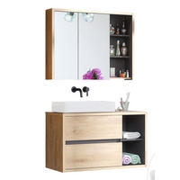 BADMÖBEL-SET 2-TLG. Danzig-56 - Braun, Holzwerkstoff (100/200/46cm) - Lomado