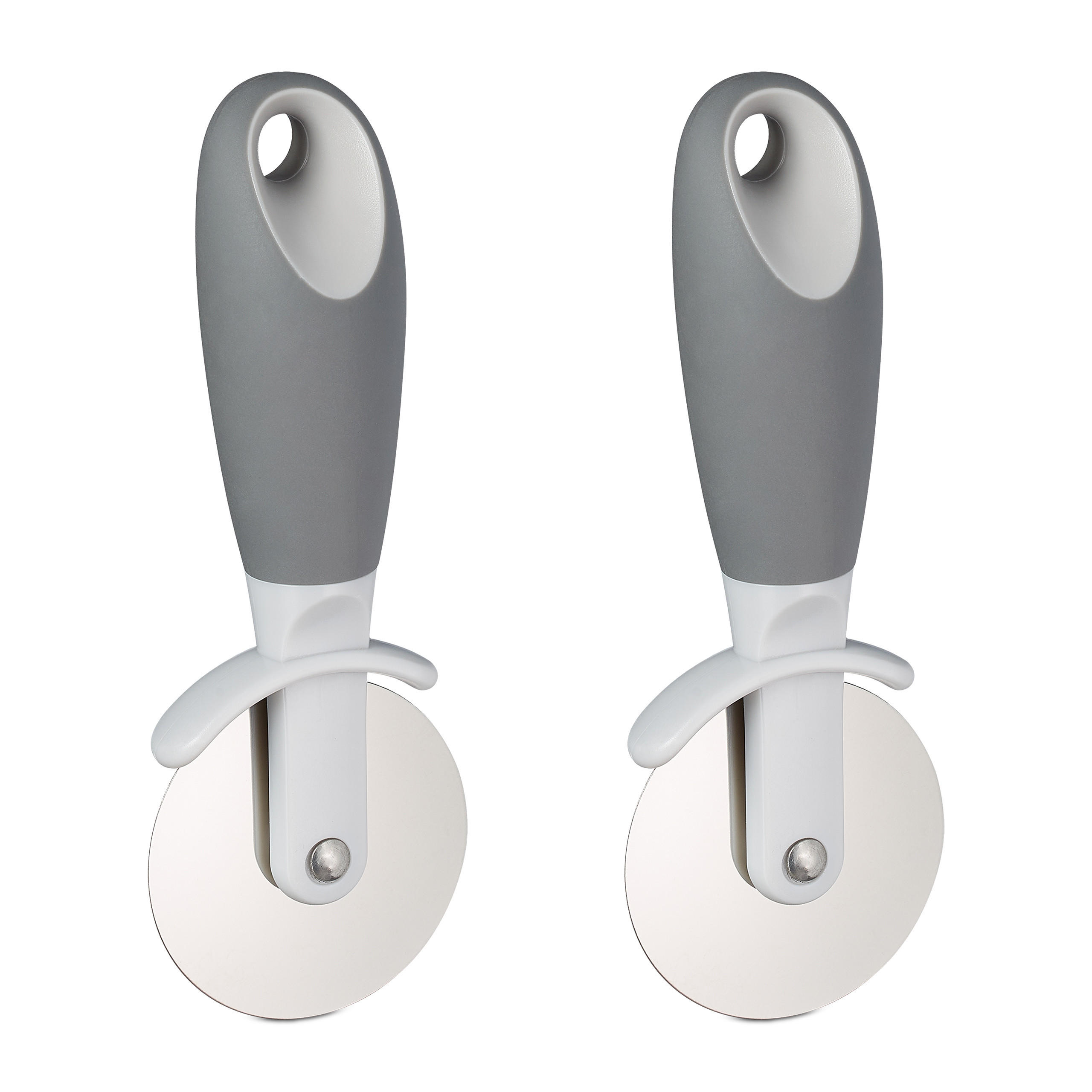 2XPIZZASCHNEIDER - Multicolor, Kunststoff/Metall (8/18.5/4cm) - Relaxdays