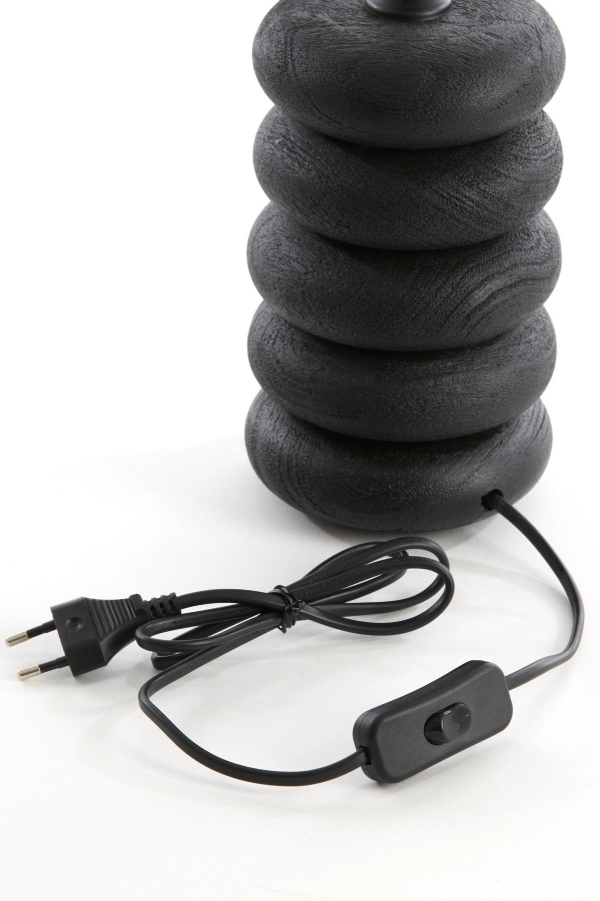 LAMPENFUSS Budongo Schwarz Ø12/21 cm - Schwarz, Holz (12/12/21cm) - Light & Living