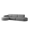 ECKSOFA Designer, Sofa L form MODENA 302 cm stoff Poso Grau Links - Grau, Holz (302/296cm) - Kaiser Möbel