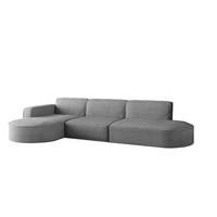 ECKSOFA Designer, Sofa L form MODENA 302 cm stoff Poso Grau Links - Grau, Holz (302/296cm) - Kaiser Möbel