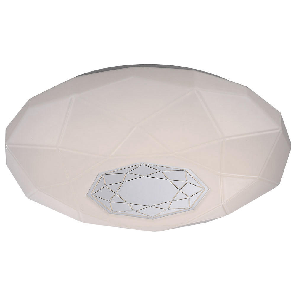 LED DECKENLEUCHTE Haluk Weiß Dekor Verspiegelt - Weiß, Metall (40/40/10.5cm) - Globo Lighting