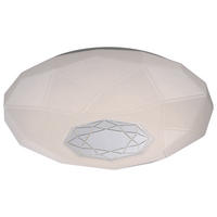 LED DECKENLEUCHTE Haluk Weiß Dekor Verspiegelt - Weiß, Metall (40/40/10.5cm) - Globo Lighting