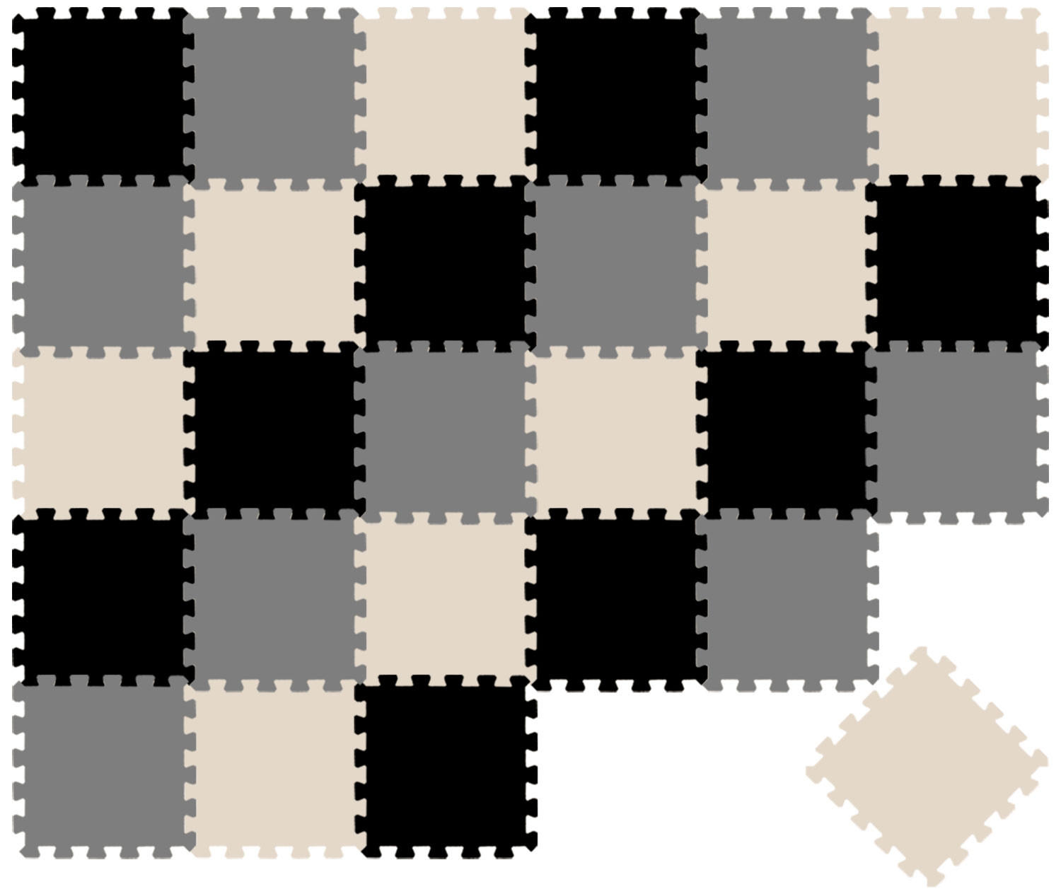SPIELMATTE ab Null - 270/90 cm Puzzlematte Grau - Multicolor, Kunststoff (30/30cm) - Littletom