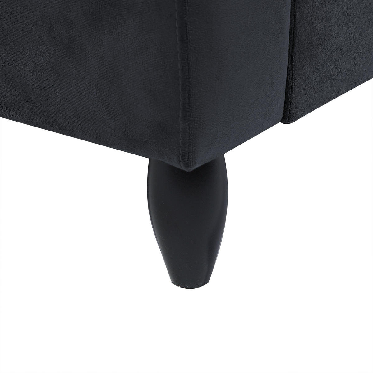 3-SITZER-SOFA Samtstoff Grau Bornholm - Dunkelgrau, Textil (197/76/79cm) - Beliani