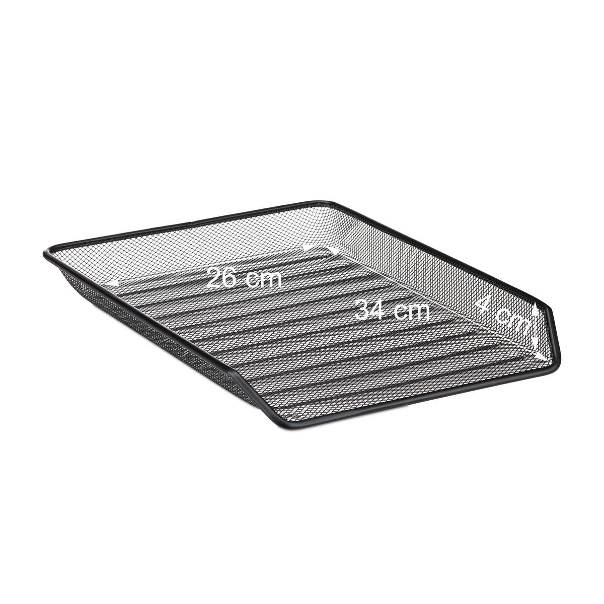 ULOŽENIE dokumentov - čierna, kov (29.5/27/35.5cm) - Relaxdays