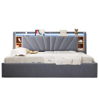 POLSTERBETT 90*200 cm mit LED, USB und Stauraum, Dunkelgrau - Grau, Textil (90/200cm) - FLIEKS