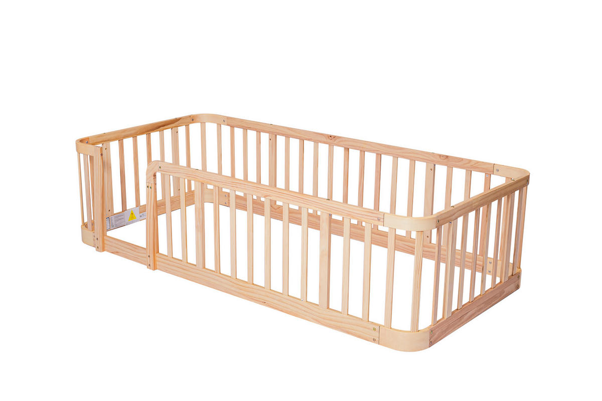 BODENBETT 90/200 cm DE-33064 modular und sicher Natur - Naturfarben, Holzwerkstoff (90/200cm) - ComfortXL