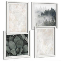 BILDER SET 4er Set - 50x50 cm & 40x60 cm Weißer Rahmen - Steinpastellmarmor - Weiß, Kunststoff (50/50cm) - TULUP