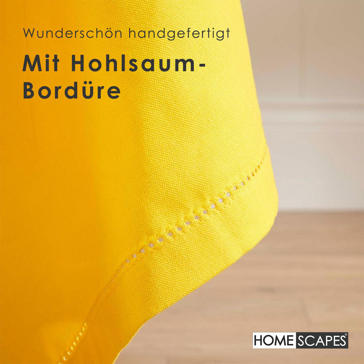 TISCHDECKE gelb rund 178 cm, 100% Baumwolle - Gelb, Textil (178/178cm) - Homescapes