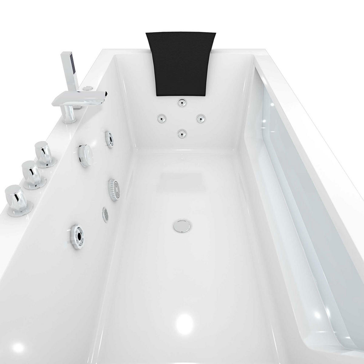 WHIRLPOOL Pool Badewanne Wanne W83-TH-C - Weiß, Glas/Kunststoff (90/55/180cm) - AcquaVapore by Sandra Jentho