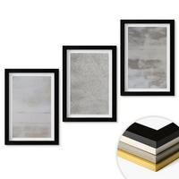 WANDBILDER 3er-Set - 20x30 cm Schwarzer Rahmen - Moderne minimalistische Texturen - Schwarz, Kunststoff (20/30cm) - ArtPrintCave