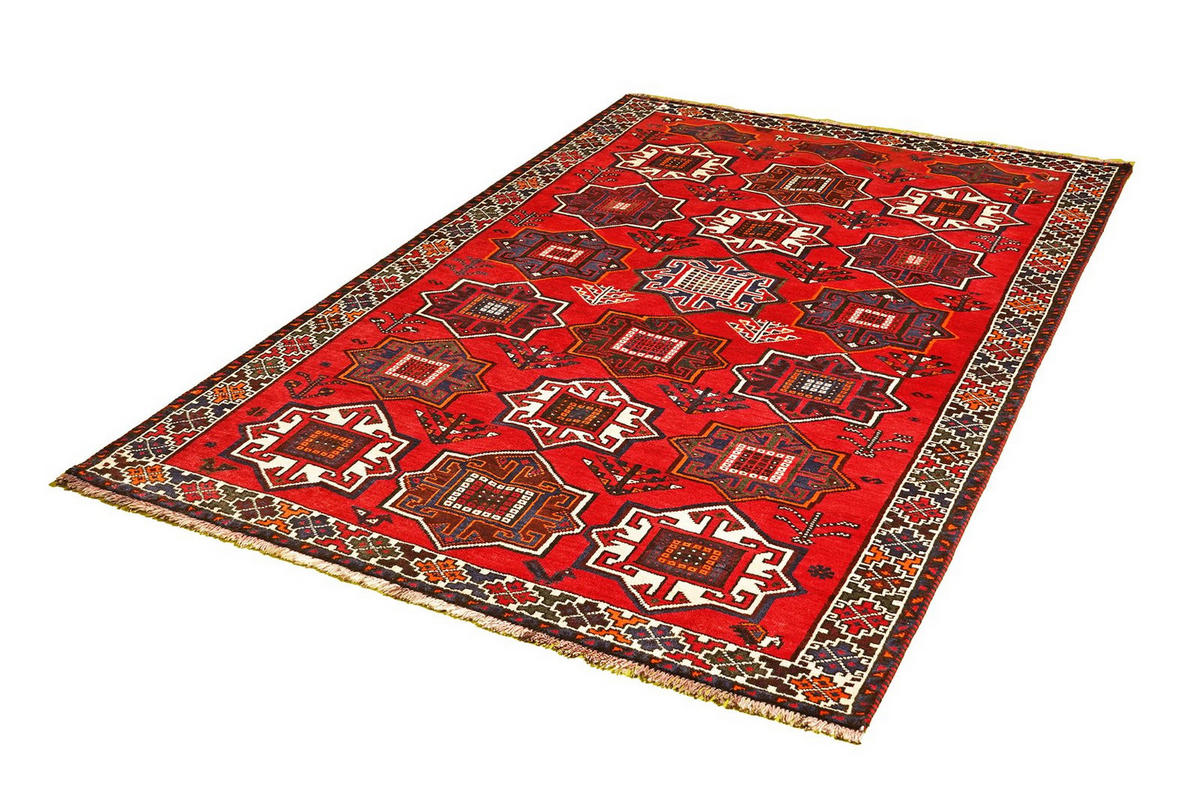 ORIENTTEPPICH handgeknüpft Gashgai Rot 242/157 cm Schurwolle - Rot, Textil (157/242cm) - Looma