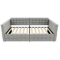 POLSTERBETT 90x190cm Schlafsofa Samt Stauraum Schubladen Grau - Hellgrau, Textil (90/190cm) - FLIEKS