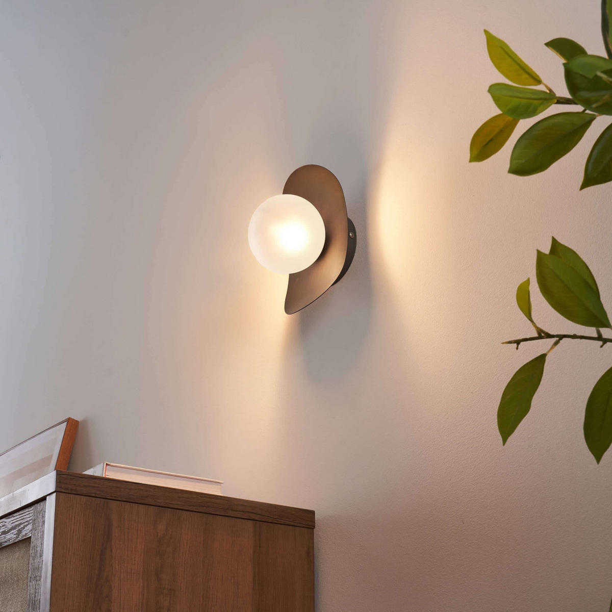 WANDLEUCHTE Aurema, Braun, 20cm - Braun, Glas (12/20/14cm) - KOSILUM