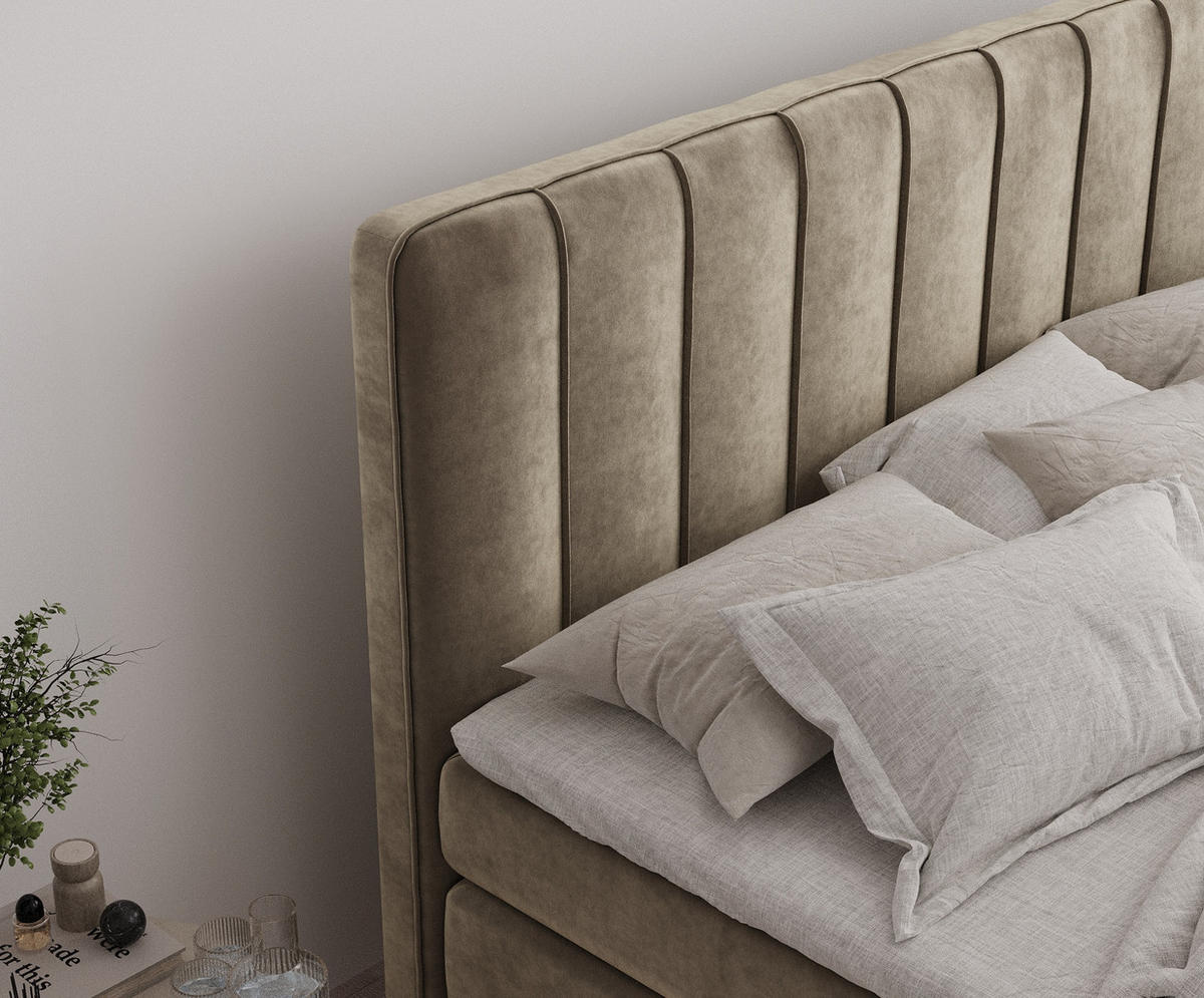 BOXSPRINGBETT Novara Braun 140/200 cm - Schwarz/Braun, Holz/Holzwerkstoff (140/200cm) - Maison de Reve