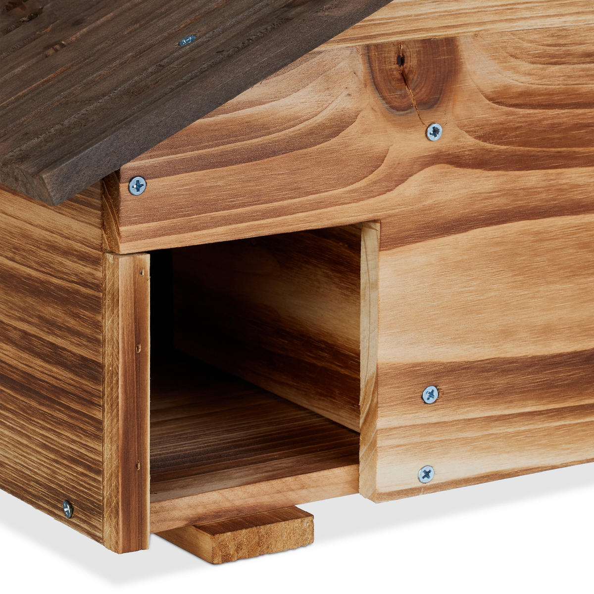 IGELHAUS - Braun, Holz/Metall (46/24/33.5cm) - Relaxdays