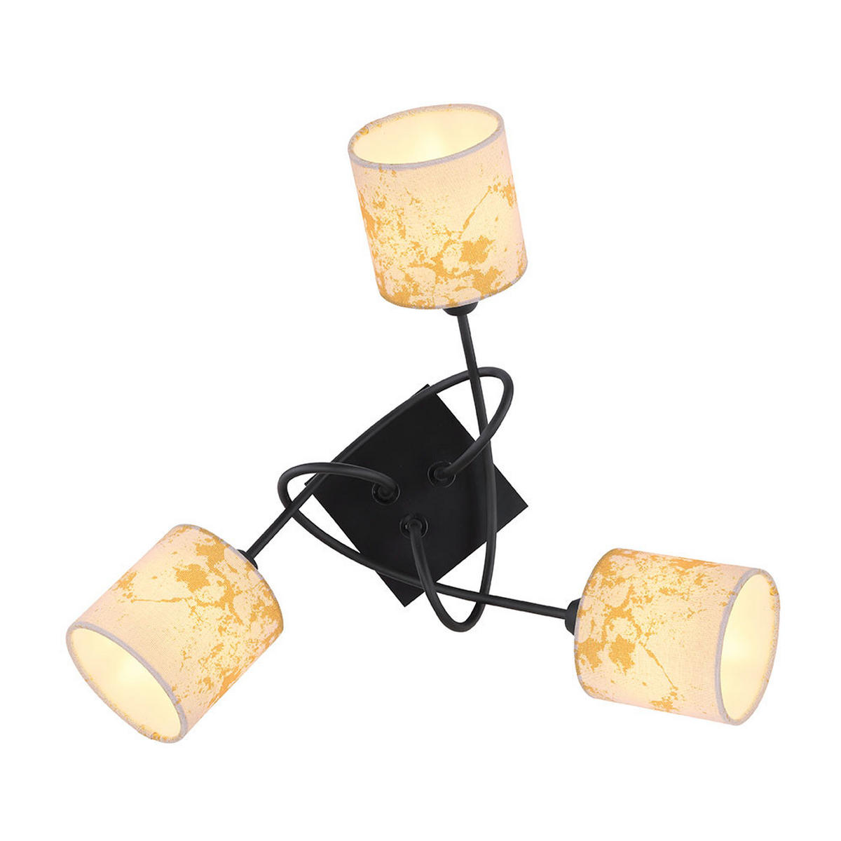 LED DECKENLEUCHTE Metall Weiß Textil - Weiß, Holz (46/46/27.5cm) - Globo Lighting