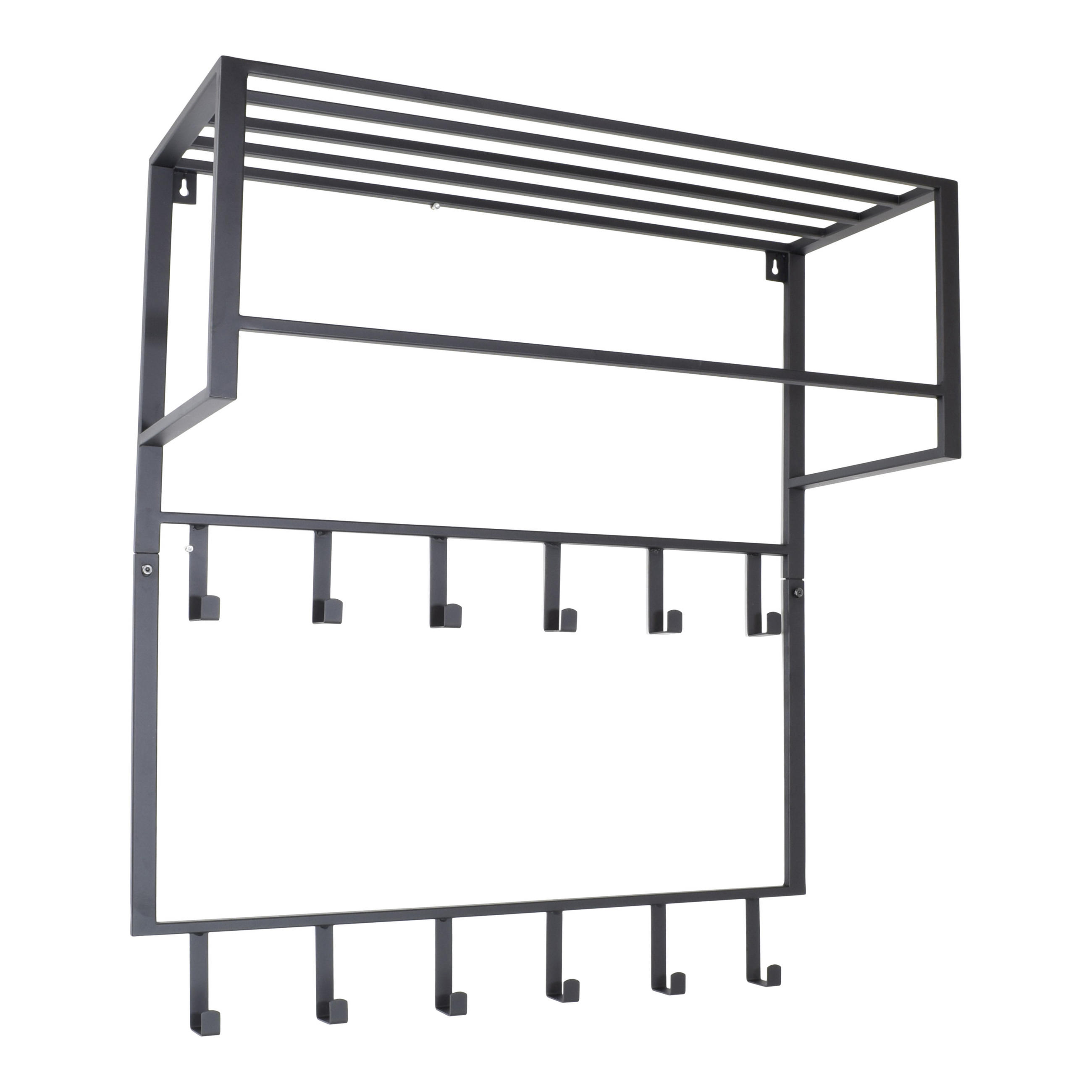 KLEIDERABLAGE Boris Schwarz - Schwarz, Metall (80/90/30cm) - LOFT42