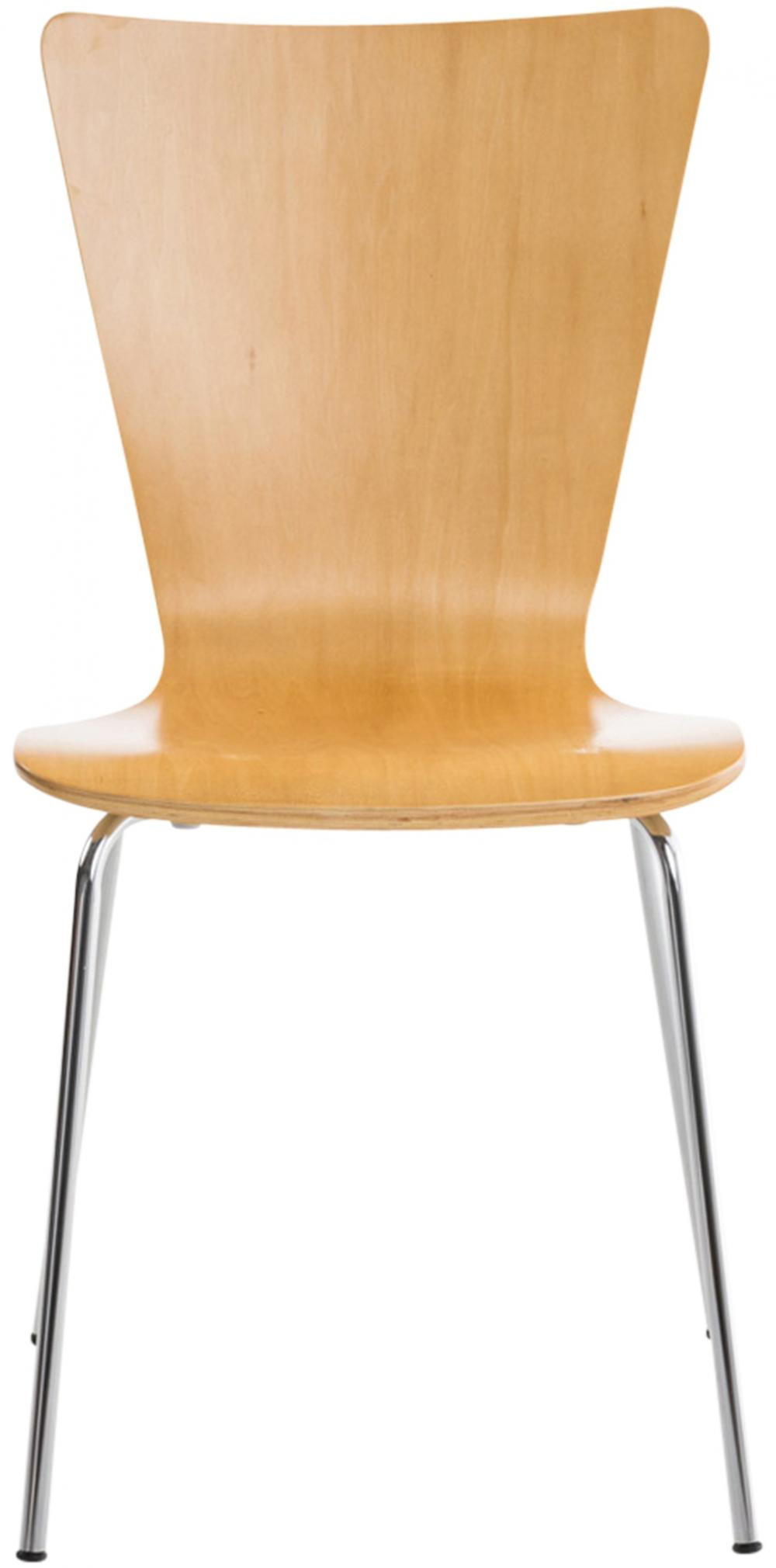 BESUCHERSTUHL Holz Natura - Eukalyptusholzfarben, Holz/Metall (43/84/50cm) - CLP