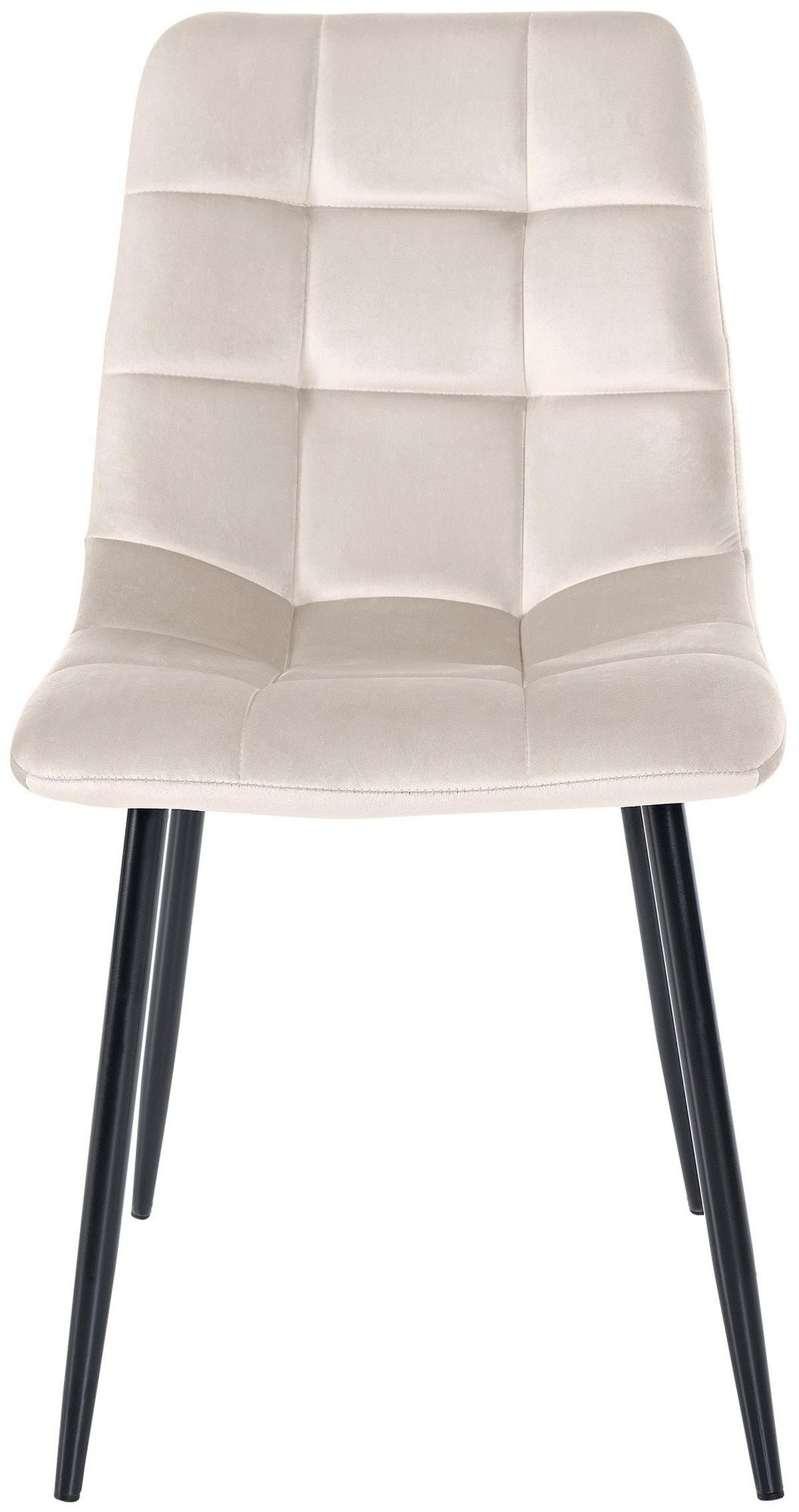 STUHL Samt Creme - Creme, Textil/Metall (45/84/55cm) - CLP