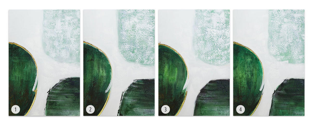 ACRYLBILD HANDGEMALT 60/90 cm - Weiß/Grün, Holz/Textil (60/90cm) - KUNSTLOFT