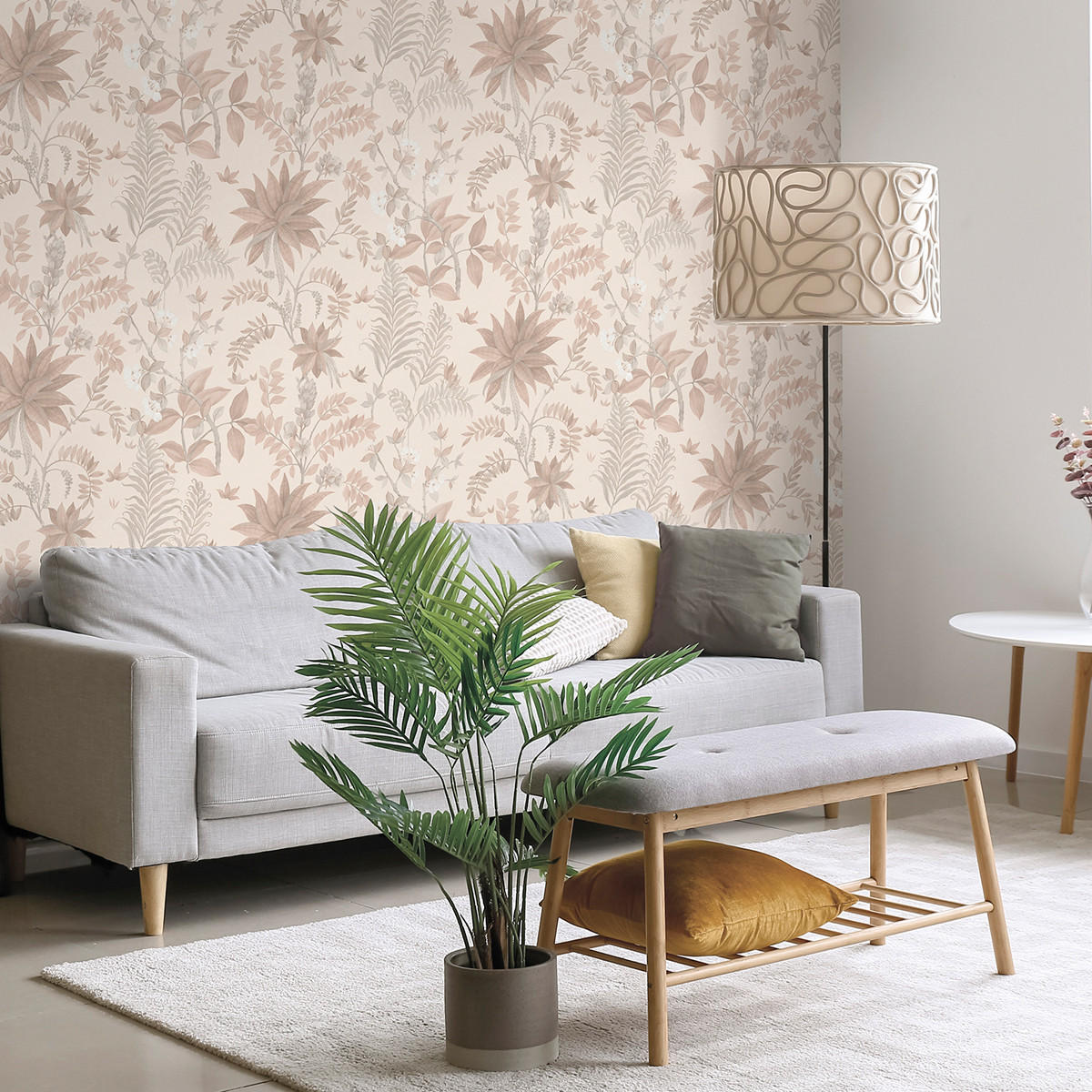 TAPETE tropische Blätter 53 cm x 10,05 m - Beige, Papier (53/1000cm) - Sanders & Sanders