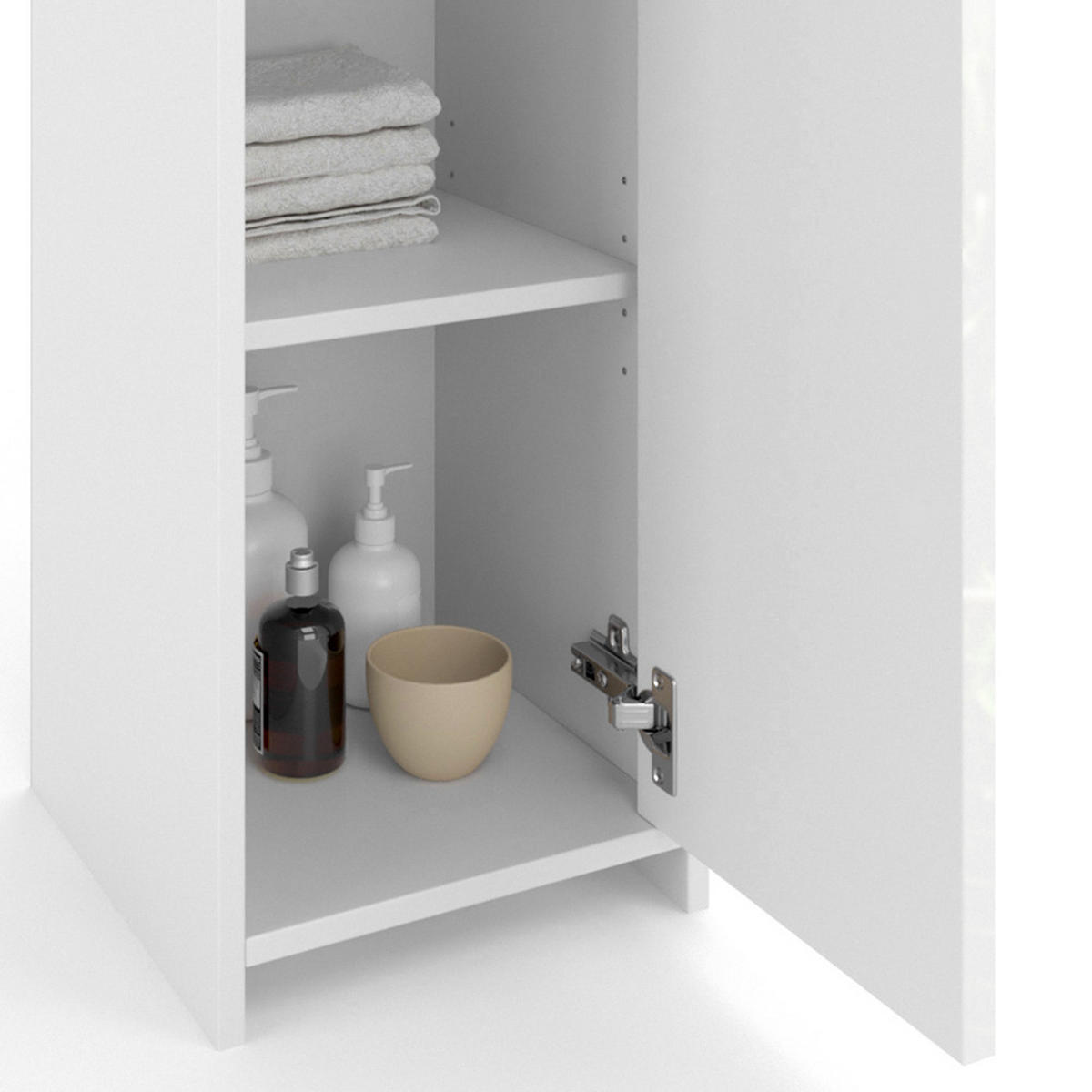 MIDISCHRANK Kiko Weiß Hochglanz 30 x 95 cm - Weiß Hochglanz, Holzwerkstoff (30/95/30cm) - Vicco
