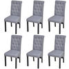 ESSZIMMERSTÜHLE Veda 6er-Set Hellgrau Stoff Polsterstühle - Hellgrau, Textil (126/95/57cm) - DELUKE