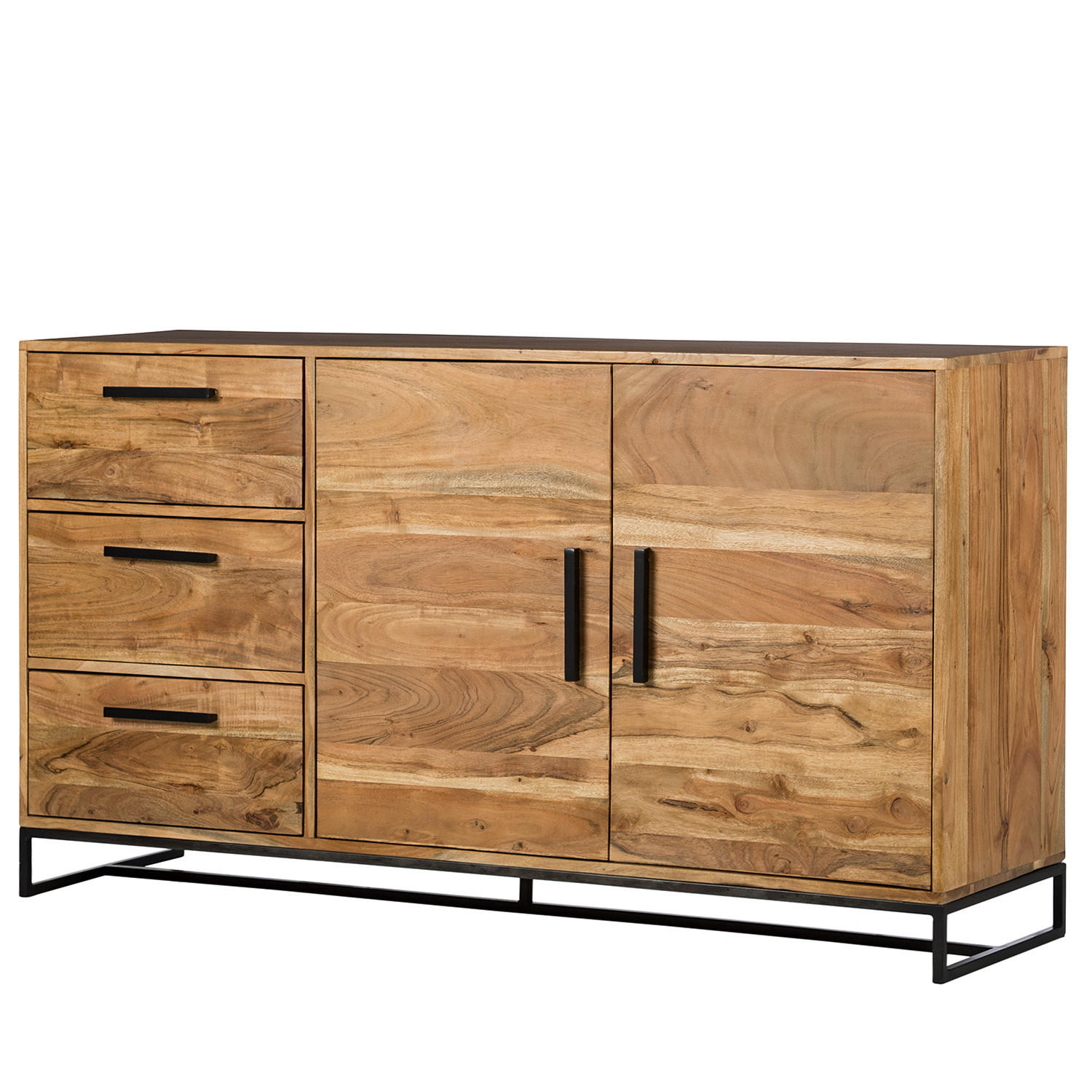 SIDEBOARD - Akazie massiv - Akaziefarben, Holz (145/80/40cm) - home24