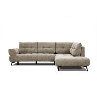 ECKSOFA SALVINI 5-Sitzer, taupe - Taupe/Schwarz, Holzwerkstoff/Textil (292/158cm) - Courtois Laville