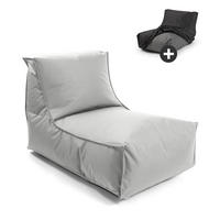 SITZSACK mit Schutzhülle Der Sundowner - Grau, Textil (60/65/95cm) - Mokebo