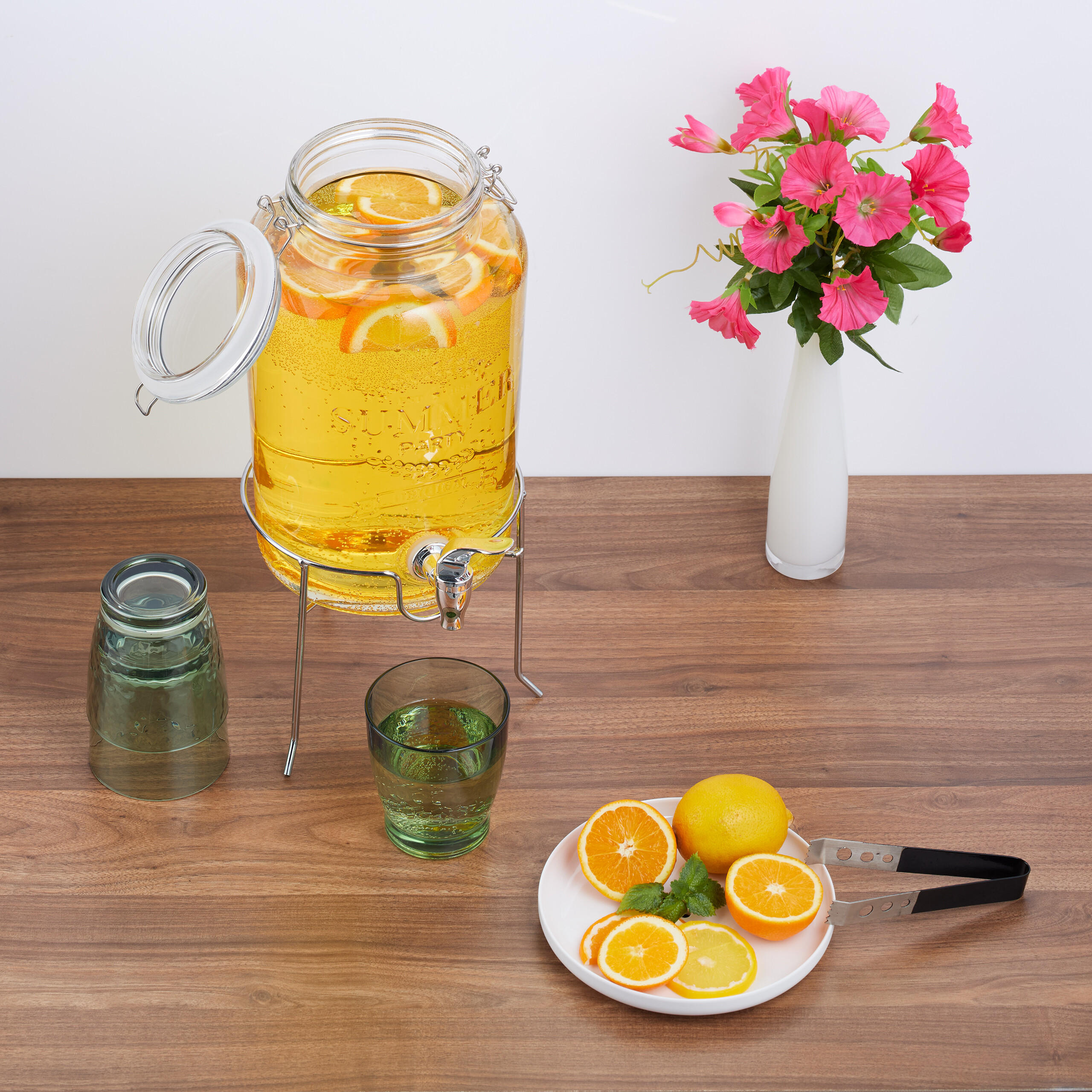 GETRÄNKESPENDER - Transparent, Glas/Kunststoff (5L) - Relaxdays