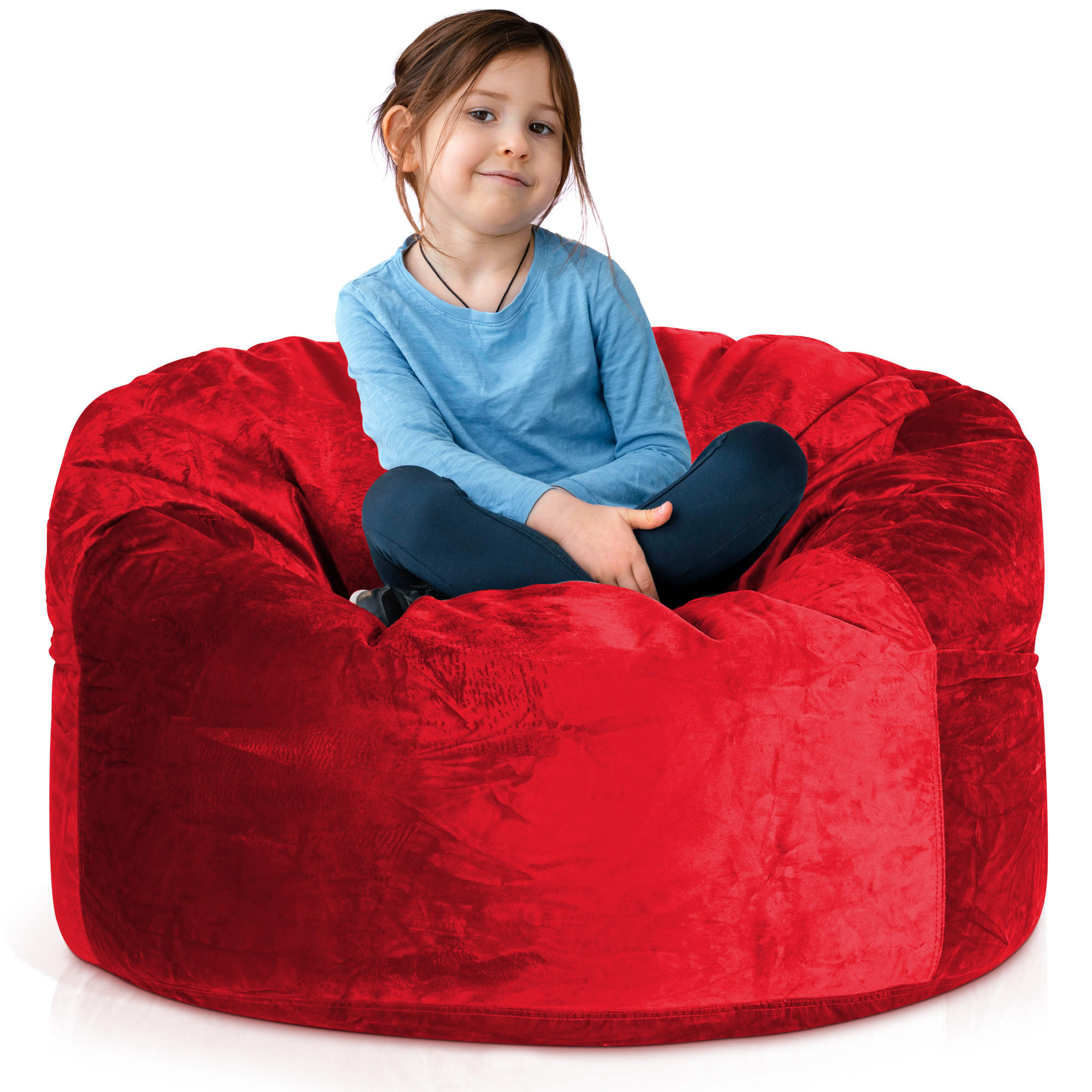 RIESEN-SITZSACK XXL JUMBO Velours 3ft - Rot, Textil (105/65/105cm) - Green Bean