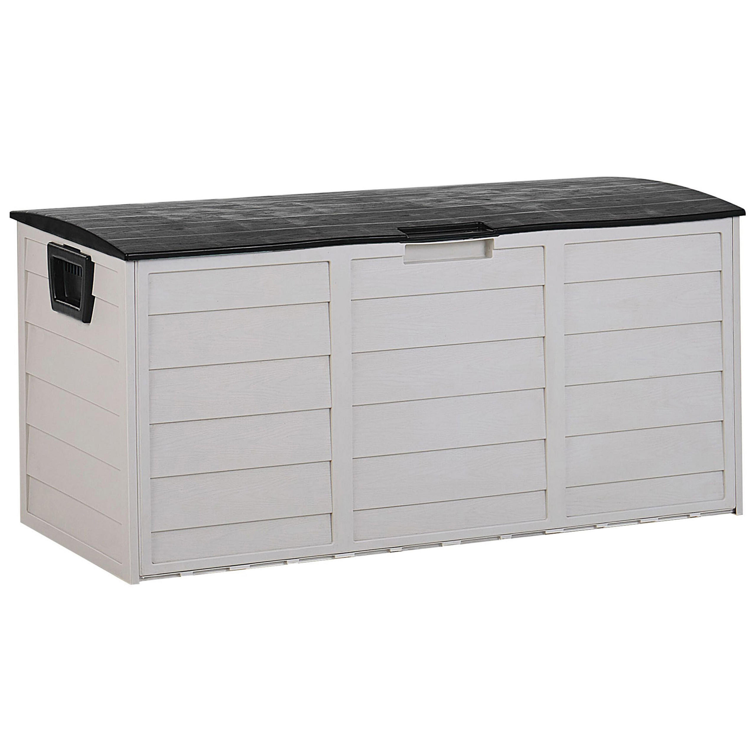 AUFLAGENBOX Kunststoff beige/schwarz 112/50 cm Locarno - Beige/Schwarz, Kunststoff (112/53/50cm) - Beliani