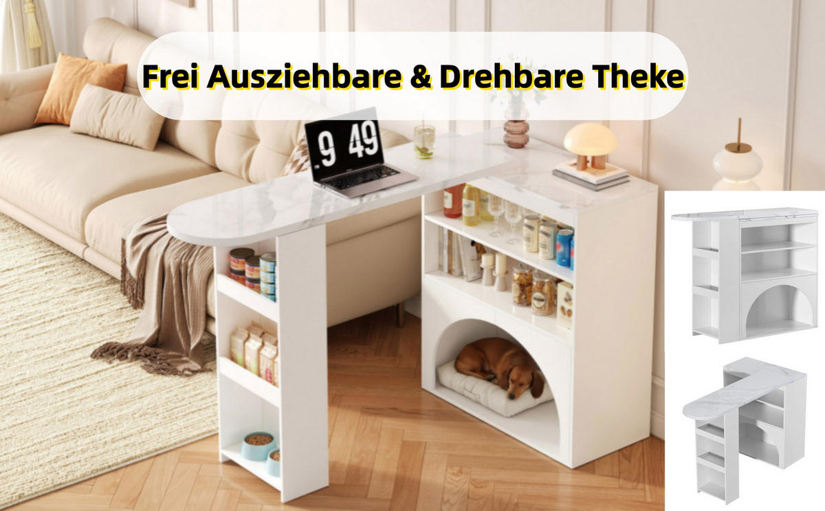 SIDEBOARD, 120 x 40 x 100 cm, Weiß, MDF - Weiß, Holzwerkstoff (120/100/40cm) - SONNENH