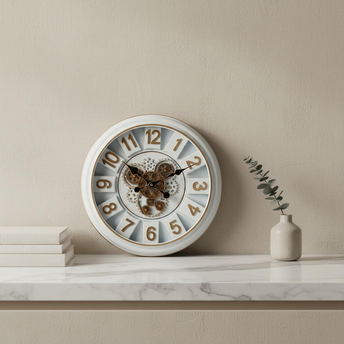 WANDUHR Ramsey Weiß 45/7/45 cm Kunstoff - Weiß, Kunststoff (45/45/7cm) - Mondex