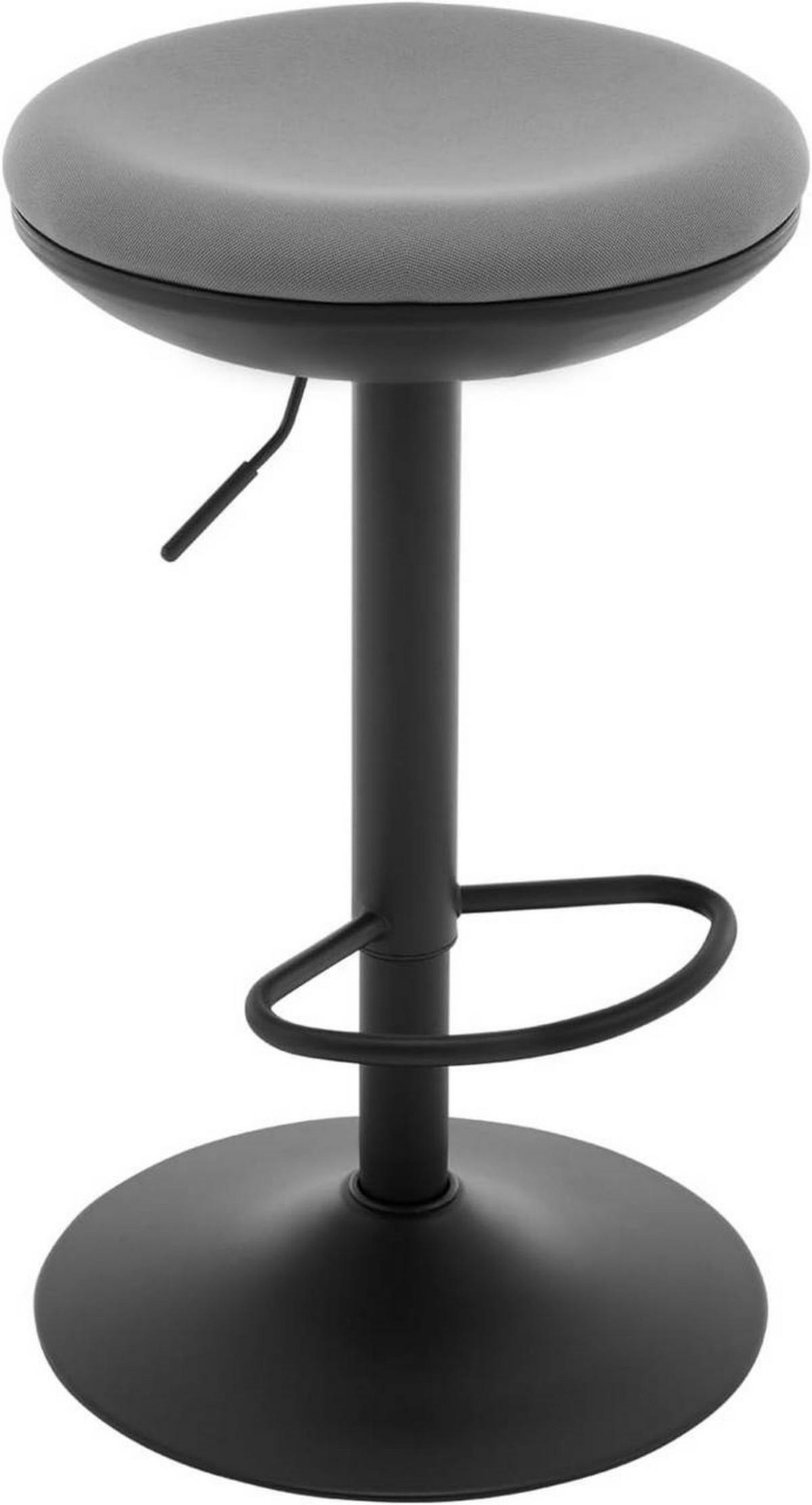 BARHOCKER, Metallgestell, Netzgewebe, Grau - Schwarz/Grau, Textil/Metall (41/64/41cm) - Woltu