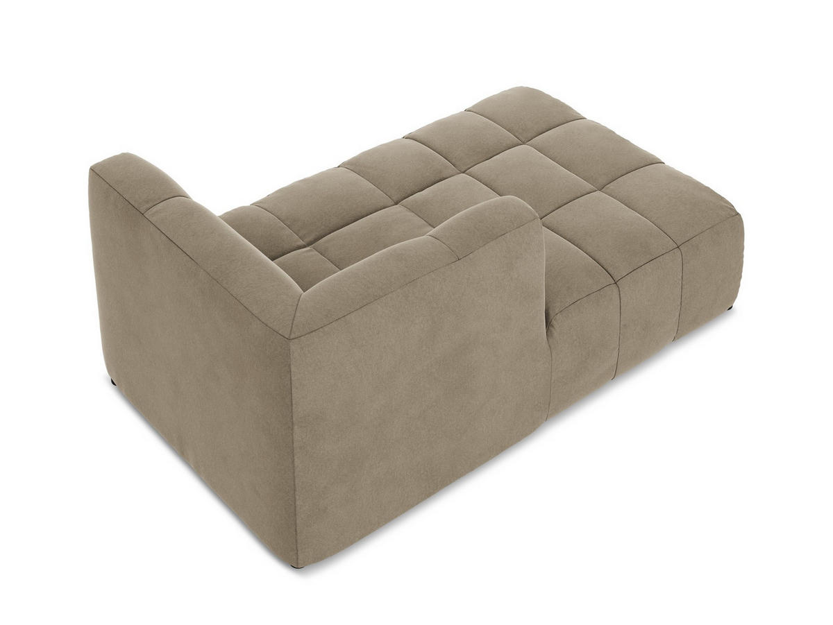 SOFAELEMENT Links Samt Stoff Beige - Beige/Schwarz, Holzwerkstoff/Kunststoff (101/77/175cm) - Makamii
