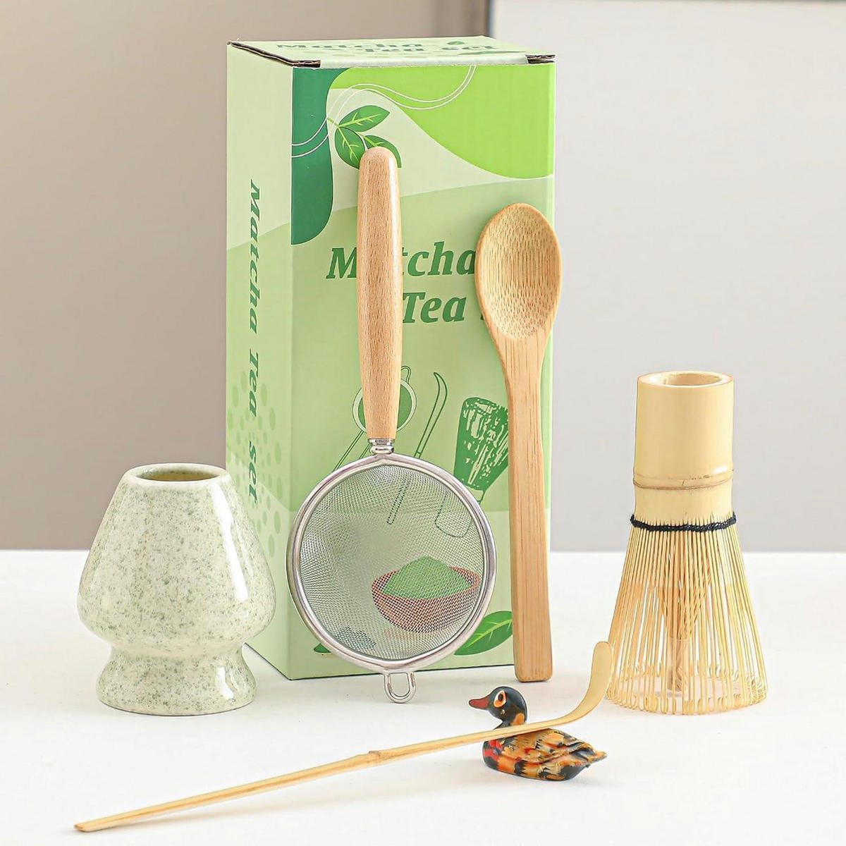MATCHA Besen Set 6-teilig - Grün, Keramik (8/6.5/19cm)