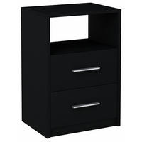 NACHTTISCH 2SO Schwarz 40/35/58,5 cm klassische Optik - Schwarz, Holzwerkstoff (40/58.5/35cm) - Matkam Möbel