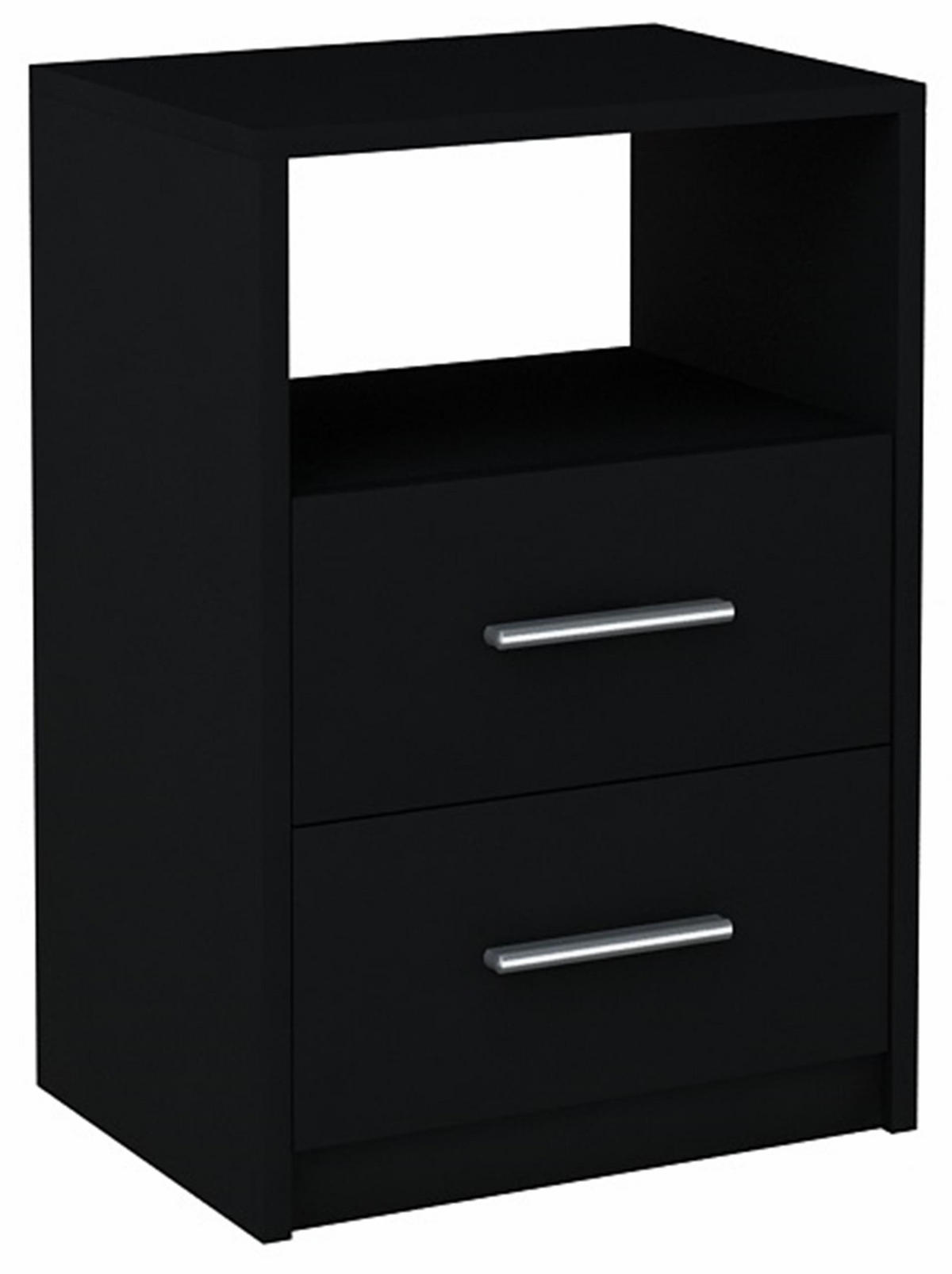 NACHTTISCH 2SO Schwarz 40/35/58,5 cm klassische Optik - Schwarz, Holzwerkstoff (40/58.5/35cm) - Matkam Möbel