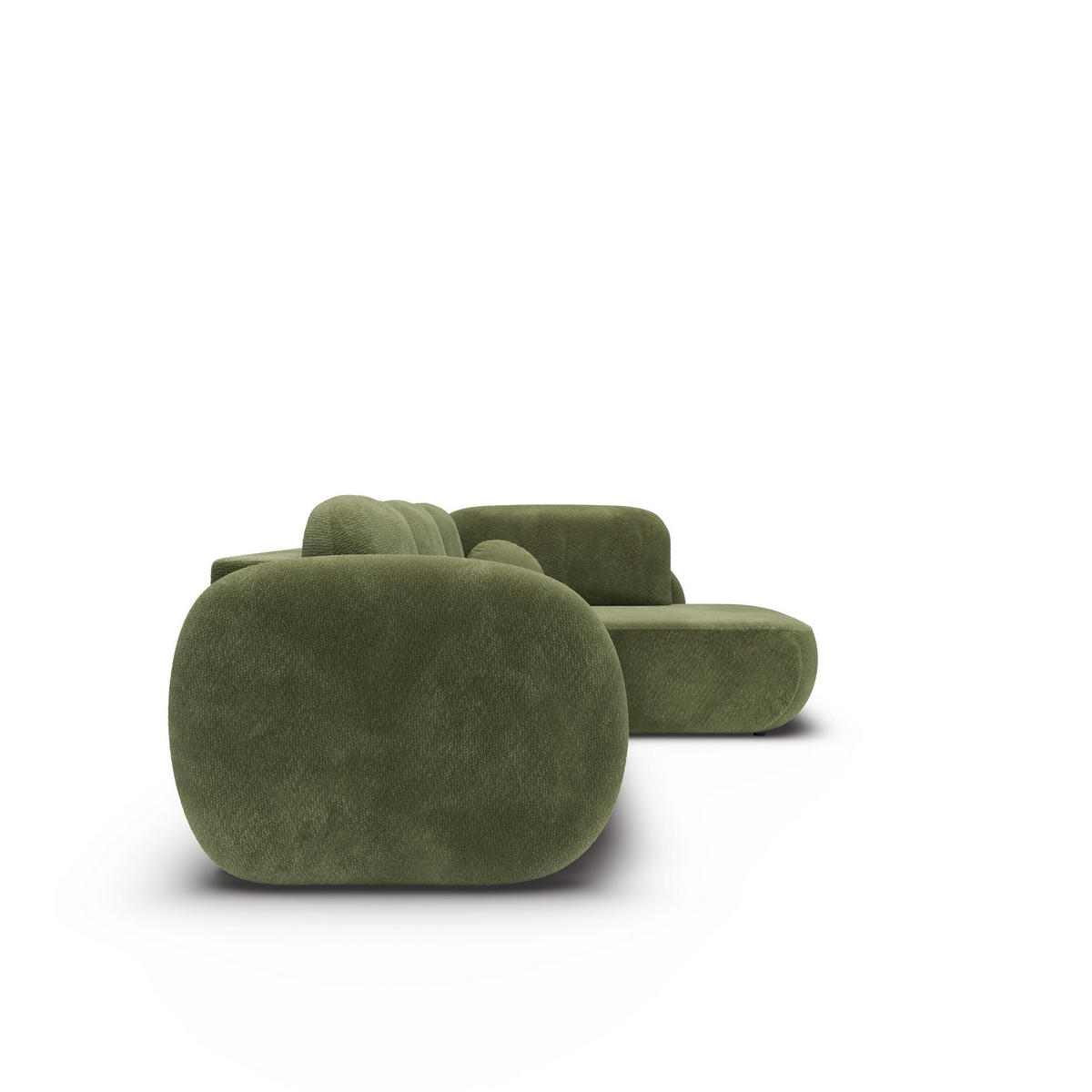 ECKSOFA AMICO II R-S Grün Geflochtener Stoff mit Schlaffunktion - Grün, Holz (289/190cm) - MASSENO