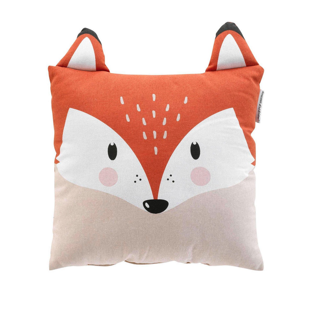 KISSEN Fuchs mit Ohren 40/40 cm - Orange, Naturmaterialien (40/40cm) - Douceur d´intérieur