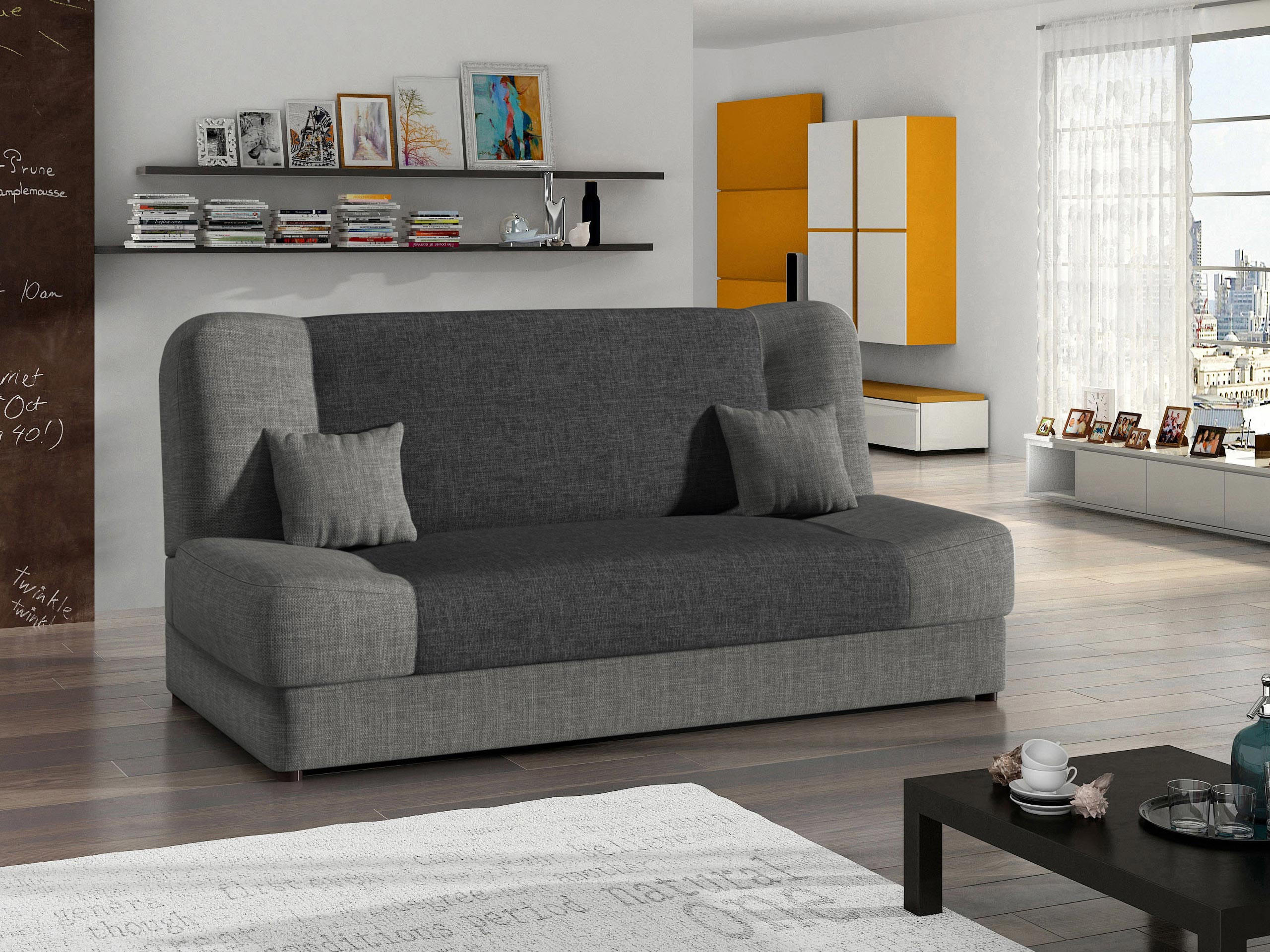 SCHLAFSOFA Jonas - Grau, Holz/Textil (195/86/87cm)